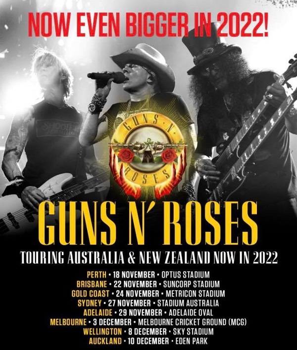 guns n roses australian tour playlist